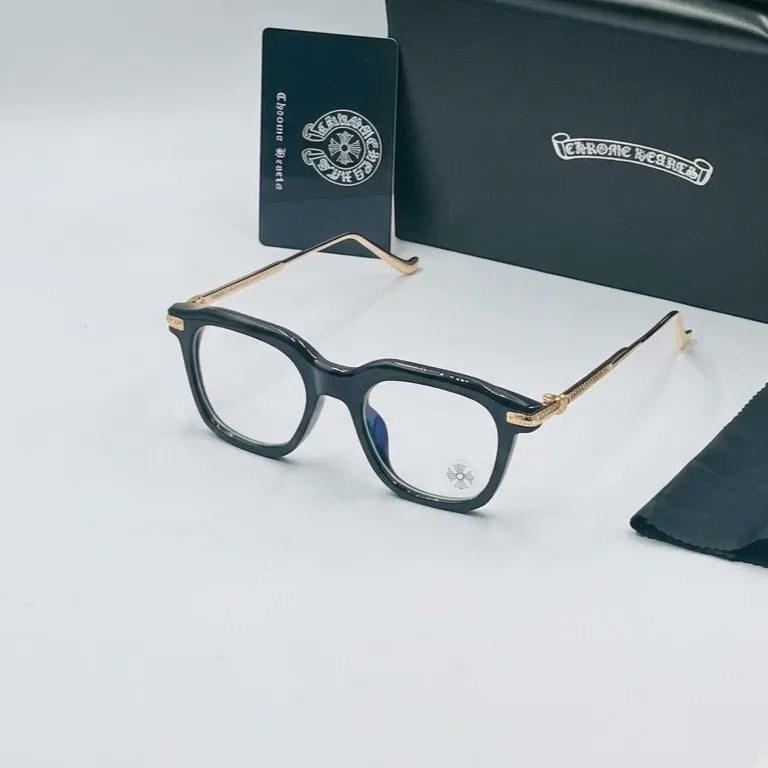 Chrome Hearts Gold-Accent Optical Square Glasses