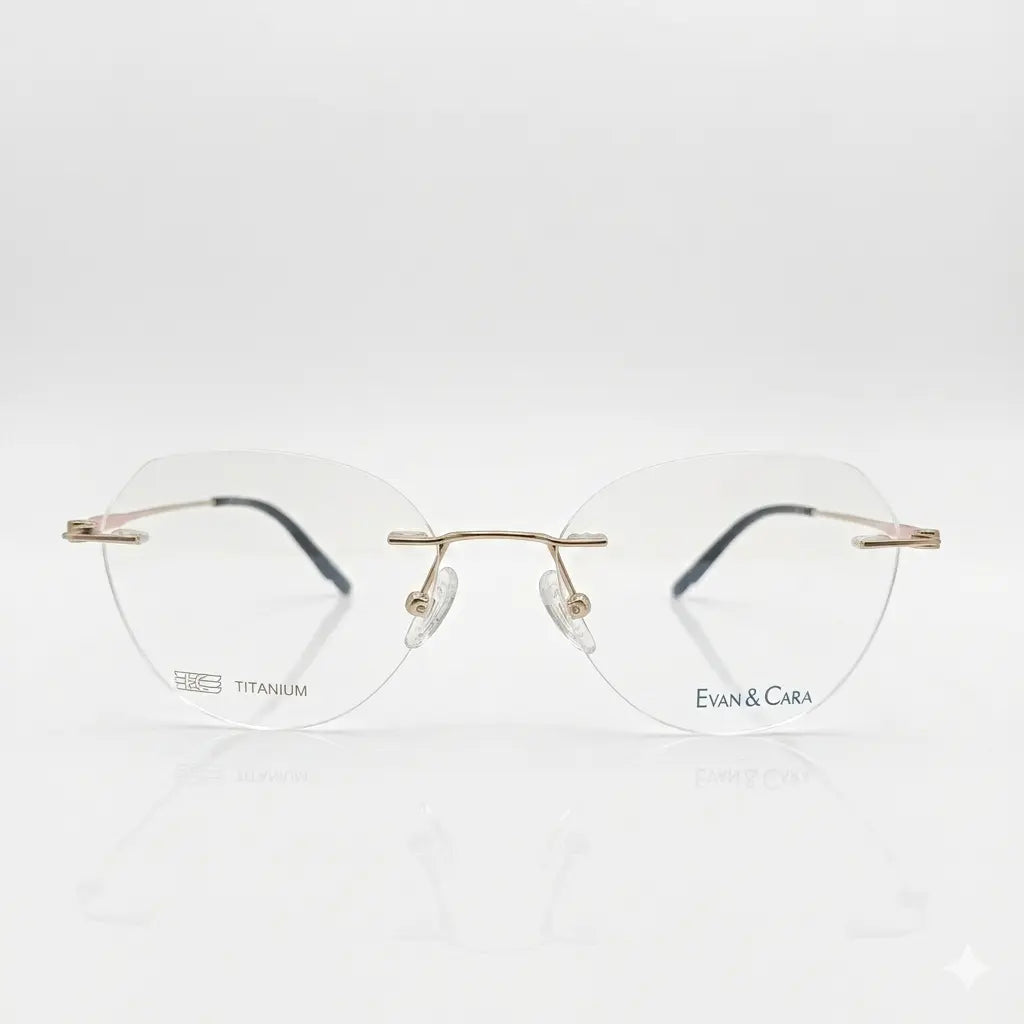 Geometric Rimless Titanium Eyeglasses