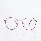 SPE-9002 Gold and Red Round Eyeglasses