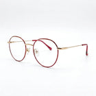 SPE-9002 Gold and Red Round Eyeglasses