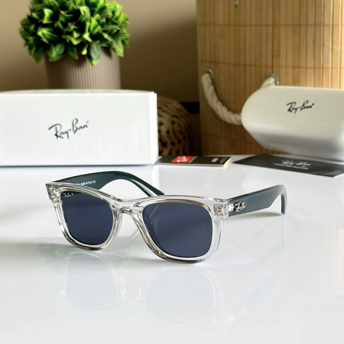 RB-0502S Clear Crystal Wayfarer Sunglasses
