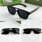 Gucci Black Web Stripe Keyhole Aviator Sunglasses