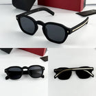 Prada Black Matte Gold Accent Square Sunglasses
