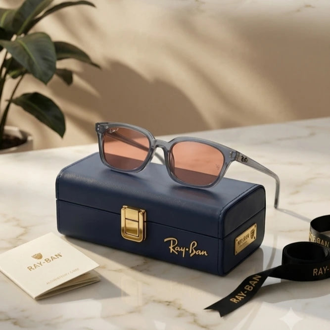 Ray-Ban Translucent Grey Square Sunglasses Collection