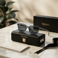 Ray-Ban Translucent Grey Square Sunglasses - Dark Grey Lens