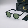 Eyewear by David Beckham Round Sunglasses - Black / Green