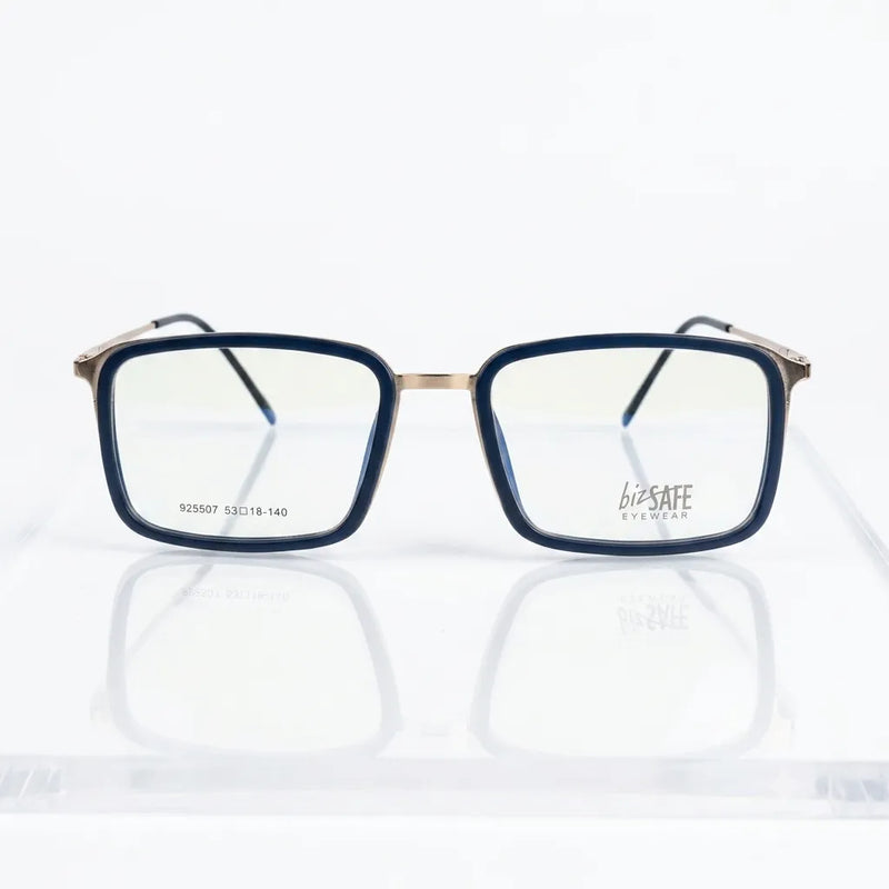 Spexxo Matte Navy & Gunmetal Square Combination Eyeglasses