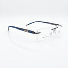 Spexxo Rimless Gunmetal & Blue Rectangular Eyeglasses