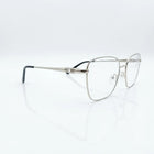 Spexxo Silver Metal Square Eyeglasses with Crystal Temple Accents