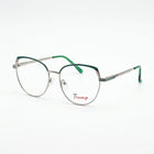 Spexxo Silver & Emerald Green Cat-Eye Metal Eyeglasses