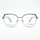 Spexxo Silver & Emerald Green Cat-Eye Metal Eyeglasses