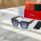 Prada Geometric Tortoise Accent Sunglasses