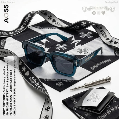 Chrome Hearts Edgy Prestige Square Sunglasses