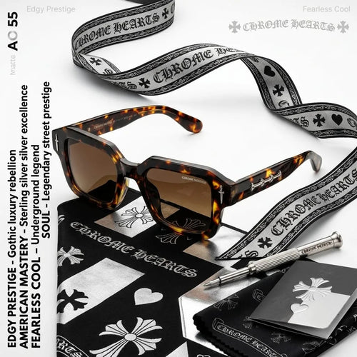 Chrome Hearts Edgy Prestige Square Sunglasses