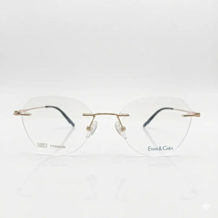 Geometric Rimless Titanium Eyeglasses