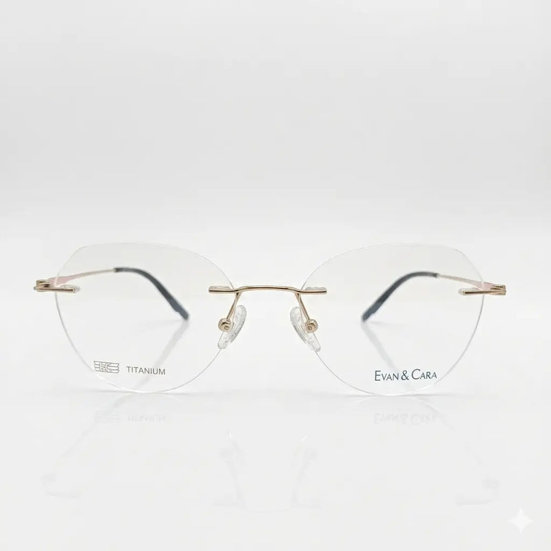 Geometric Rimless Titanium Eyeglasses